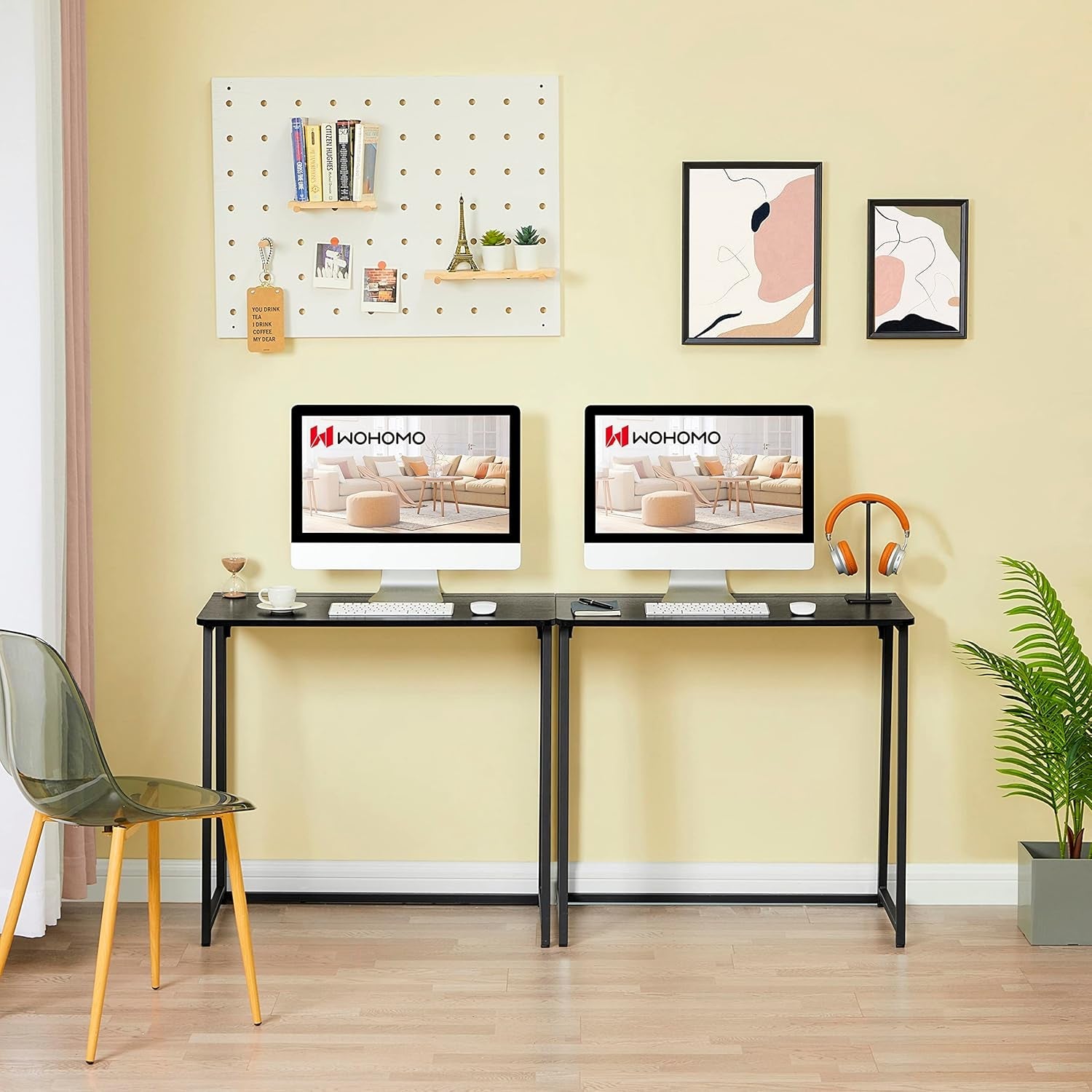 31.5 Inch Folding Computer Desk Black Space Saving