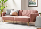 Chloe Futon Sofa Bed With Adjustable Back And Tapered Legs