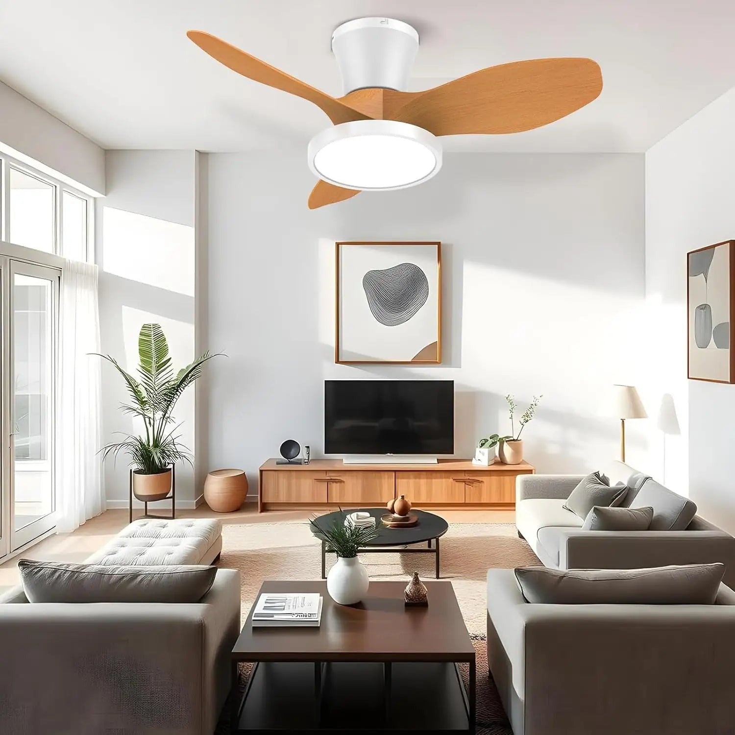 32 Inch Quiet Ceiling Fan With LED Light – Remote Control