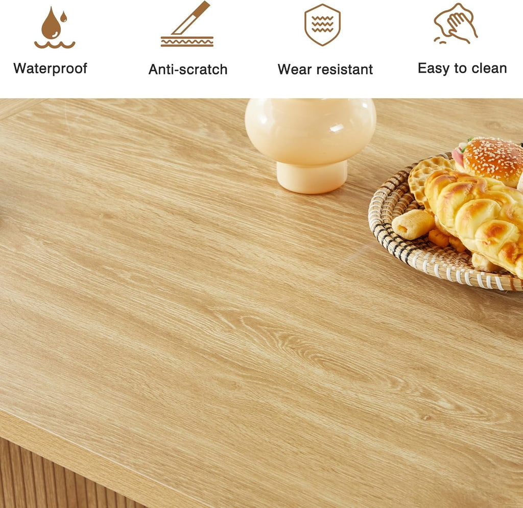 70.8 Inch Natural Dining Table For Kitchen And Dining Room