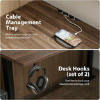 L Shaped Electric Standing Desk 63 By 55 Inch Dark Walnut