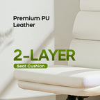 White Ergonomic Office Chair With Adjustable Back Support