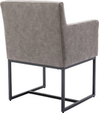 Set Of 4 Grey Upholstered Armchairs With Linen Fabric