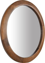 Walnut Rustic Wooden Wall Mirror — Bedroom Decor