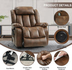 Dual Motor Lift Recliner Leather With Heat Massage