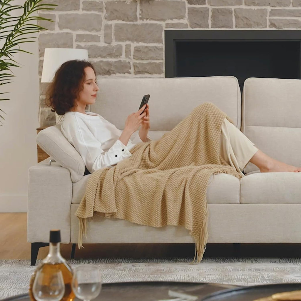 Light Gray Loveseat With Removable Cover And Armrests
