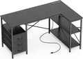 L Shaped Desk 47 Inch With Power Outlets And Ample Storage