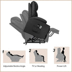 Power Lift Recliner Chair Leather With Massage For Elderly