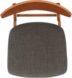 Walnut Finish Dining Chairs With Black Cushions Set Of 2