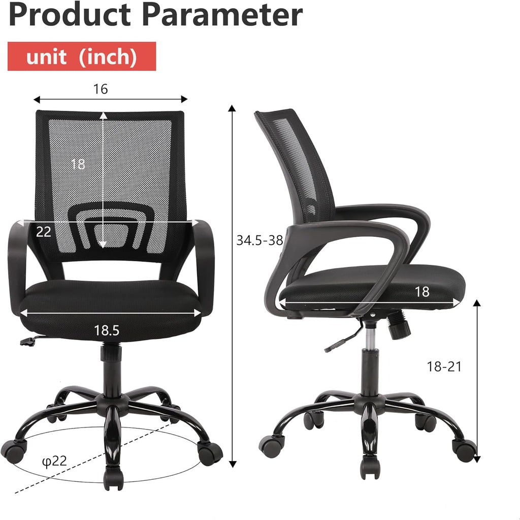 Ergonomic Black Office Chair With Lumbar Support