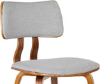 Jaguar Mid Century Modern Dining Chair Grey Fabric Walnut
