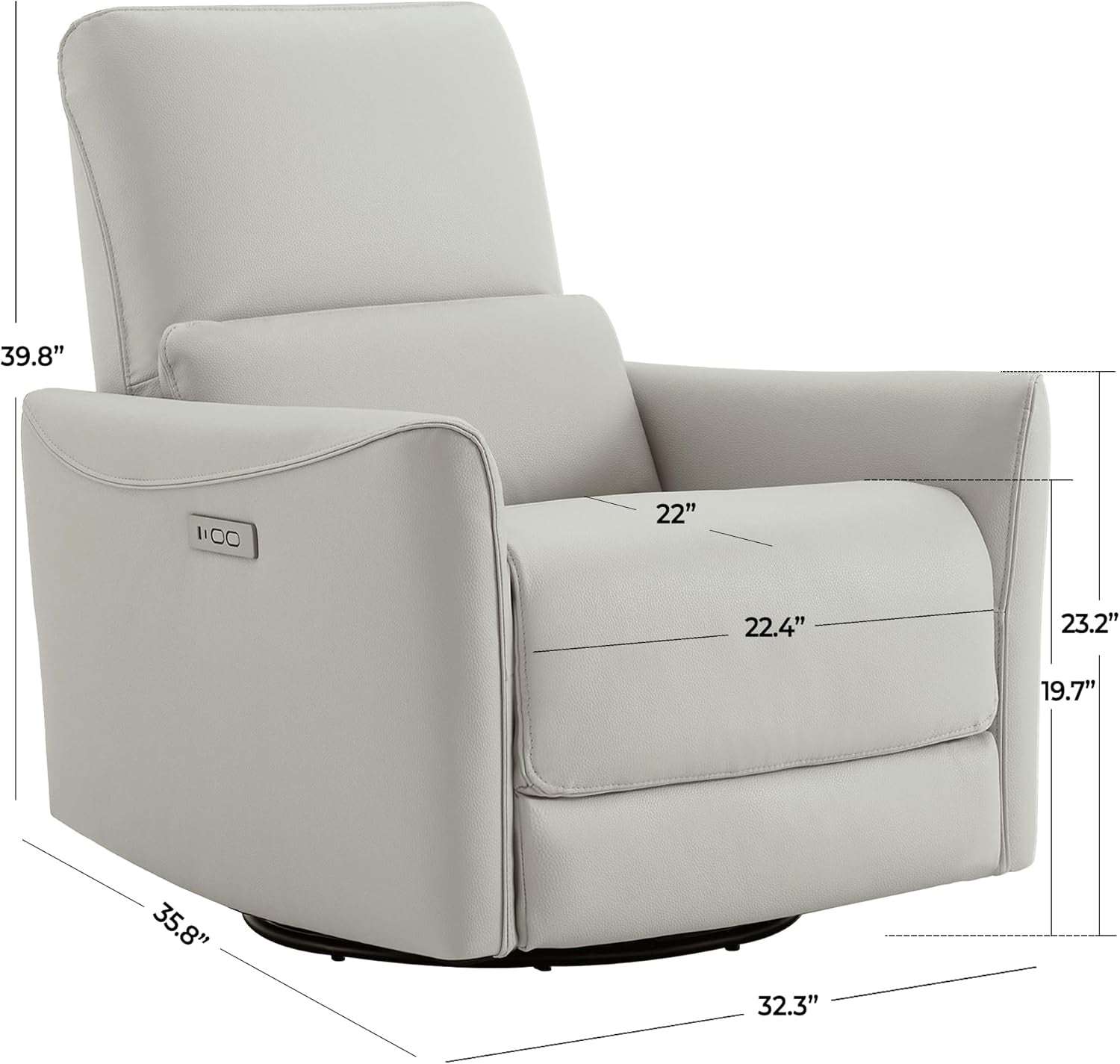 Cream Power Recliner Chair With USB Charging Lumbar Support