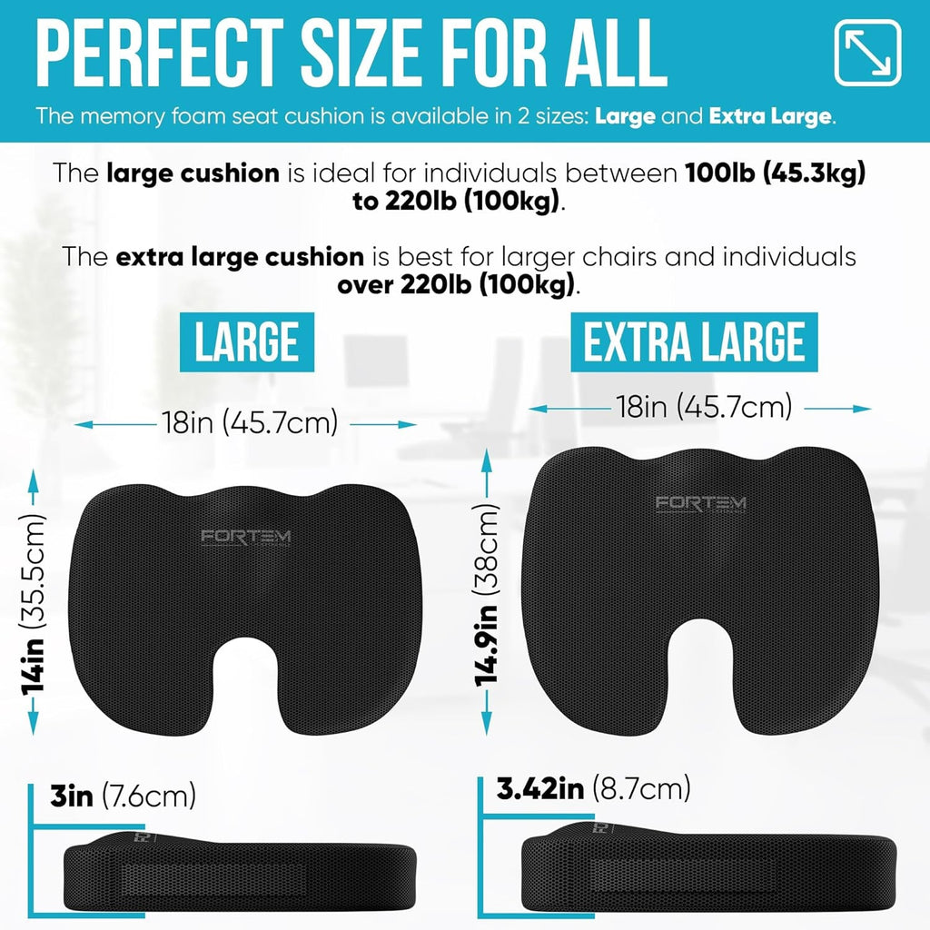 Memory Foam Lumbar Support Seat Cushion For Office Chair