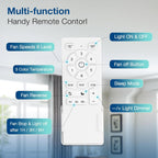 52 Inch Black Ceiling Fan With Lights Remote Control