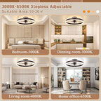 19.7 Inch Low Profile Ceiling Fan With Light Remote