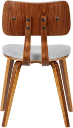 Jaguar Mid Century Modern Dining Chair Grey Fabric Walnut