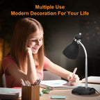 Matte Black Desk Lamp With Flexible Goose Neck Light