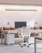 Ergonomic Beige Office Chair With Adjustable Lumbar Support