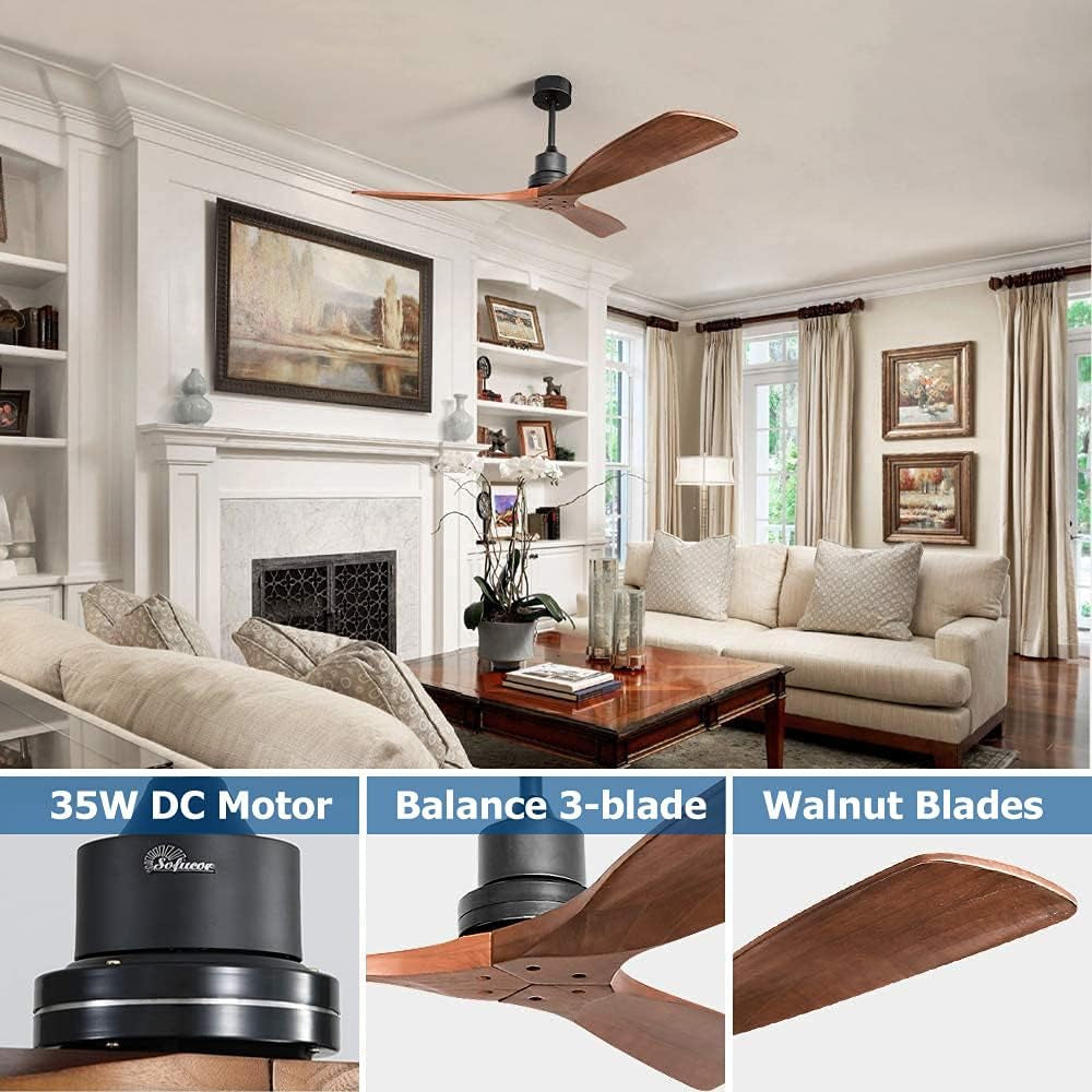 52 Inch Low Profile Ceiling Fan With Remote Indoor Outdoor
