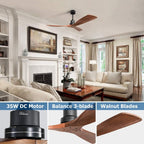 52 Inch Low Profile Ceiling Fan With Remote Indoor Outdoor