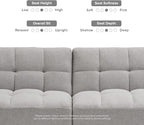 Gray Fabric Twin Futon Sofa Bed With Arms For Small Rooms
