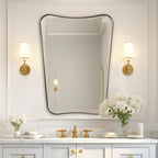 Gold 24x36 Irregular Wall Mirror With Scalloped Edges