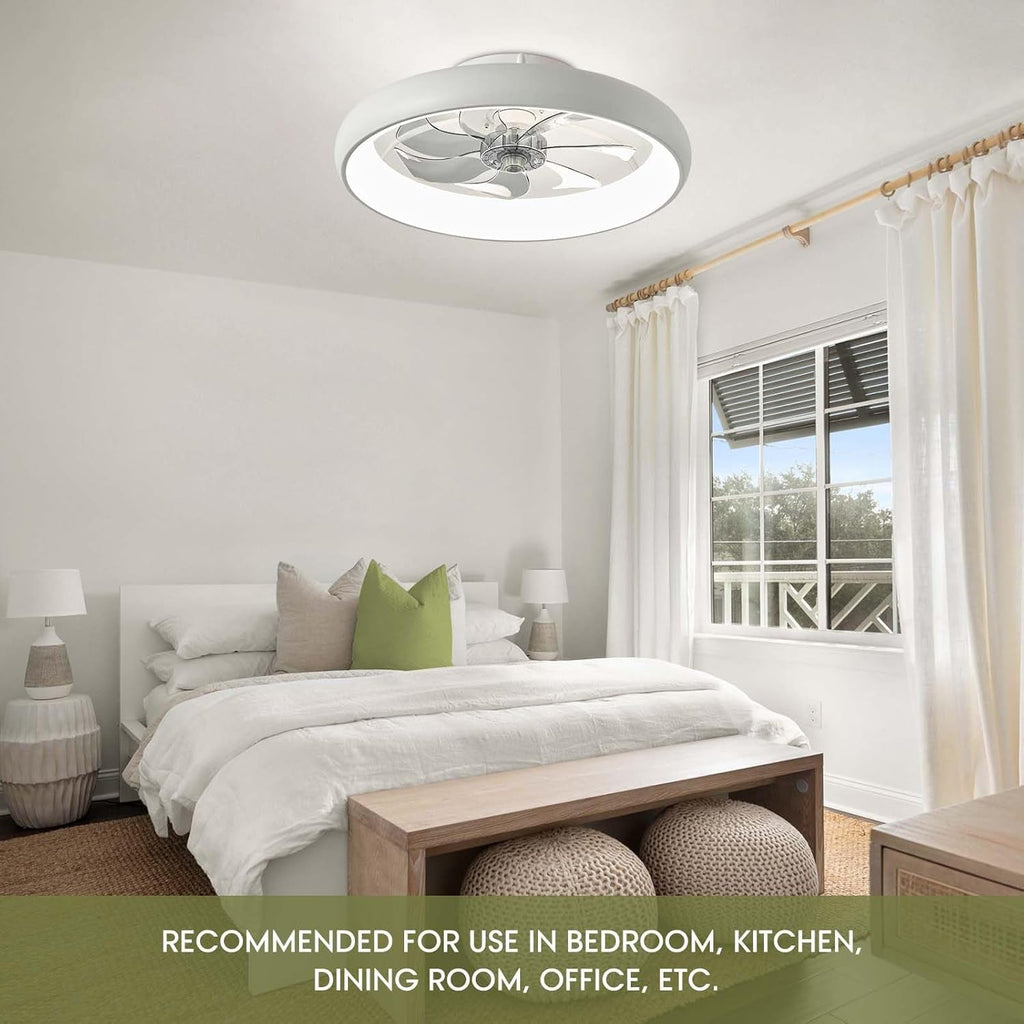 20 Inch Flush Mount Ceiling Fan With Smart Control