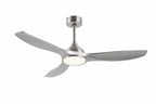 Ceiling fan with light and remote control on a white background