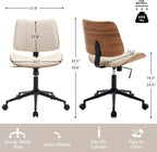 Armless Office Chair With Wheels Ergonomic Design