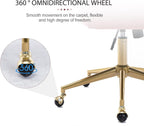 Rose Velvet Office Desk Chair With Ergonomic Design And Swivel Wheels