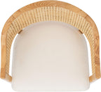 Natural Rattan Accent Chair with Brass Caps Fully Assembled