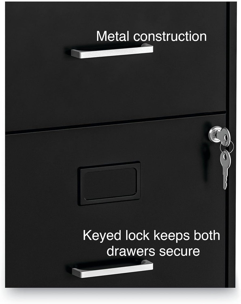 Soho Two Drawer Vertical Letter File Cabinet Black With Key Lock 14 x