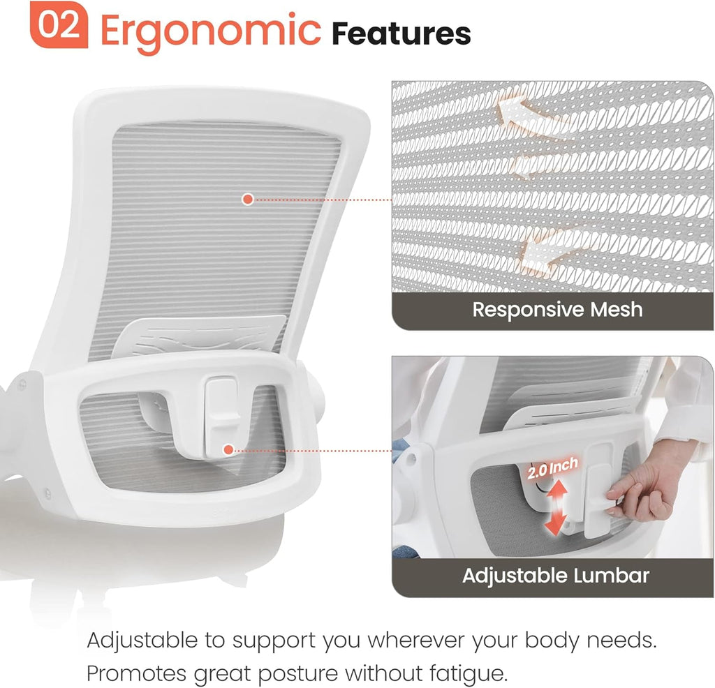 Beige Mesh Office Chair With Adjustable Height And Ergonomic Design