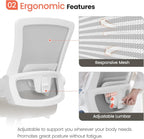 Beige Mesh Office Chair With Adjustable Height And Ergonomic Design