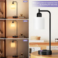 Industrial Touch Bedside Lamps Set of 2 — 3-Way Dimmable USB-C
