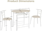 Small Minimalist Wooden Kitchen Table And Chair Set For Two