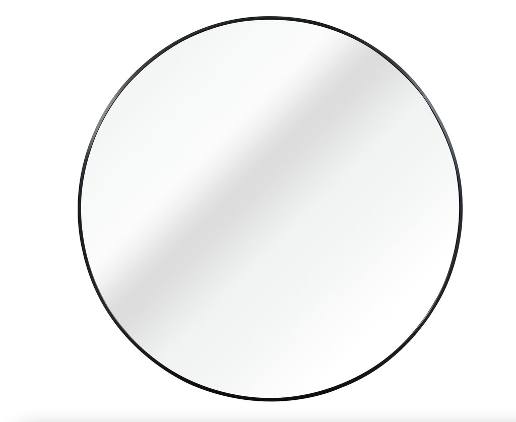 39 Inch Black Metal Framed Round Bathrrom Mirror for Wall