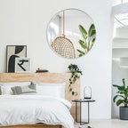 Silver Round Wall Mirror | 36 in.