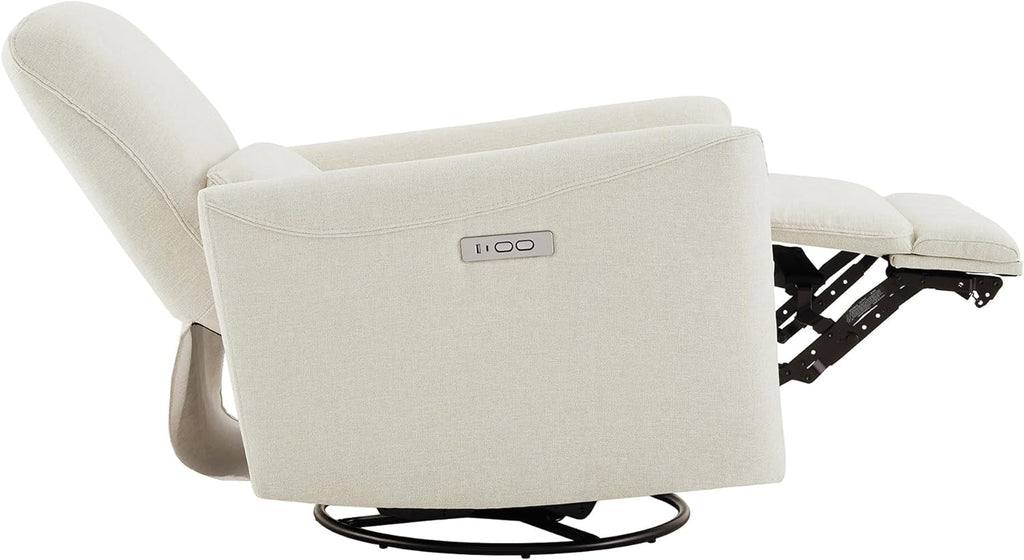 Power Recliner Chair With Linen Upholstery Lumbar Support
