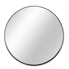 39 Inch Black Metal Framed Round Bathrrom Mirror for Wall