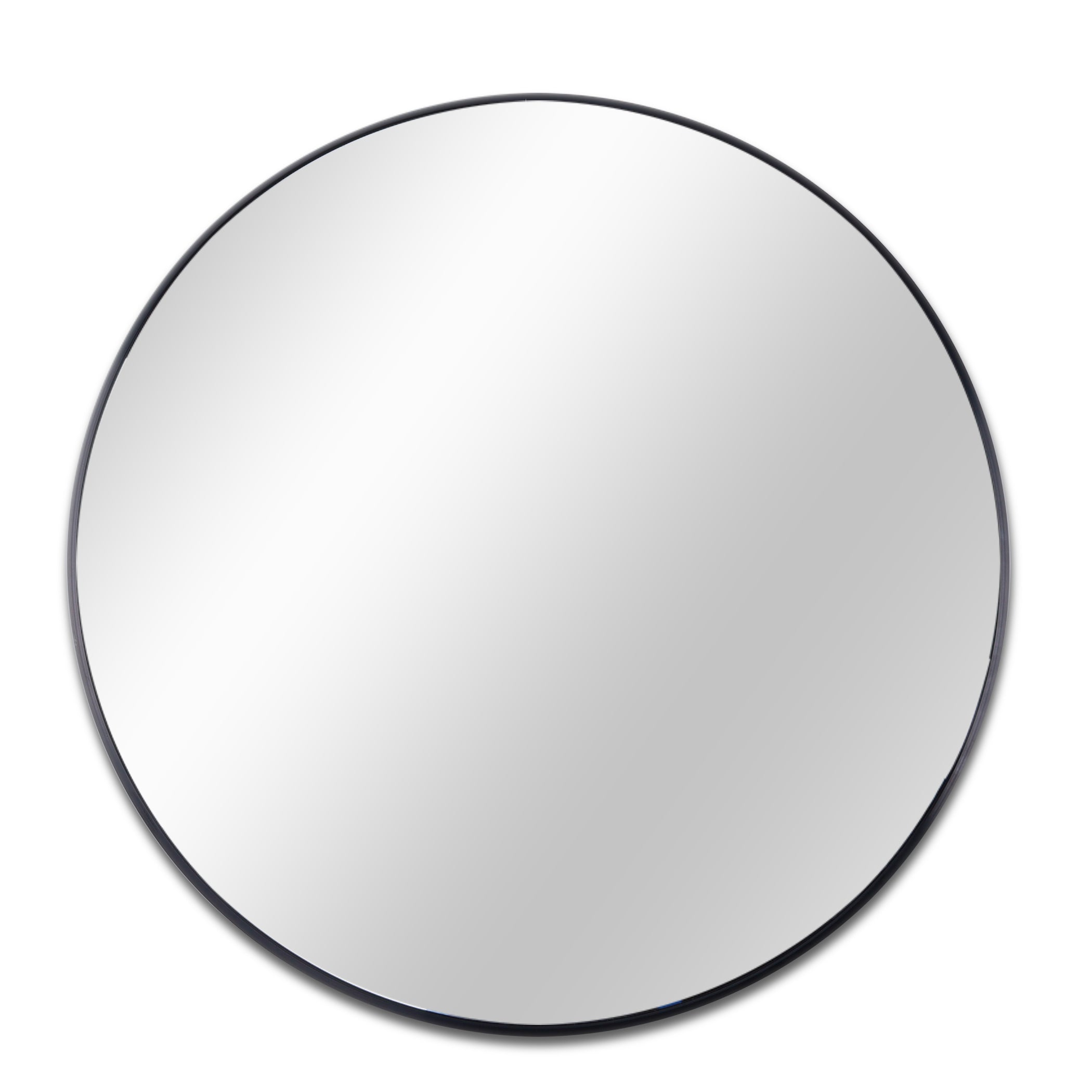 39 Inch Black Metal Framed Round Bathrrom Mirror for Wall