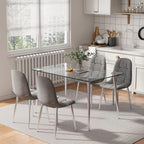 Glass Dining Table For 4 51 Inch Clear Top For Home