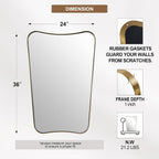 Gold 24x36 Irregular Wall Mirror With Scalloped Edges