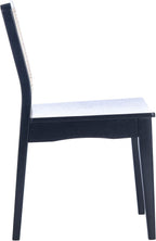 Dining Chairs Set Of 2 Black Natural Rattan Back For Dining Room