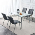 Glass Dining Table — 51 Inch Tempered Glass With Silver Legs
