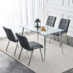 Glass Dining Table For 4 51 Inch Clear Top For Home