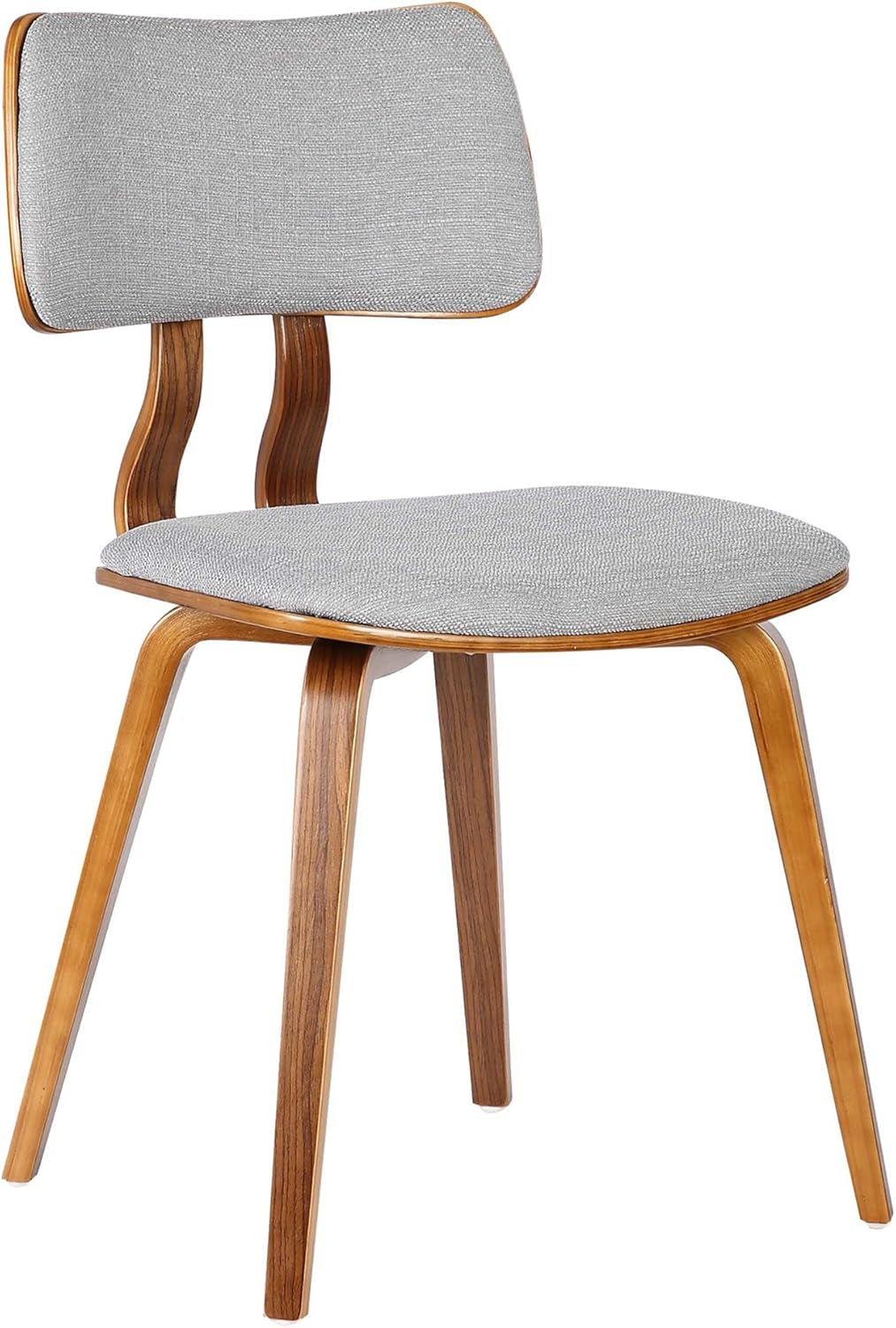 Jaguar Mid Century Modern Dining Chair Grey Fabric Walnut
