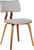 Jaguar Mid Century Modern Dining Chair Grey Fabric Walnut