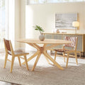 Crossroads Oak Oval Dining Table — 71 Inch Mid Century Modern