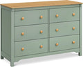 Shea Six Drawer Dresser Light Sage And Honey For Nursery